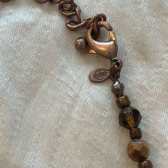 Premier Designs Brown & Dark Turquoise Large Chunky Beaded Necklace - Picture 4 of 4